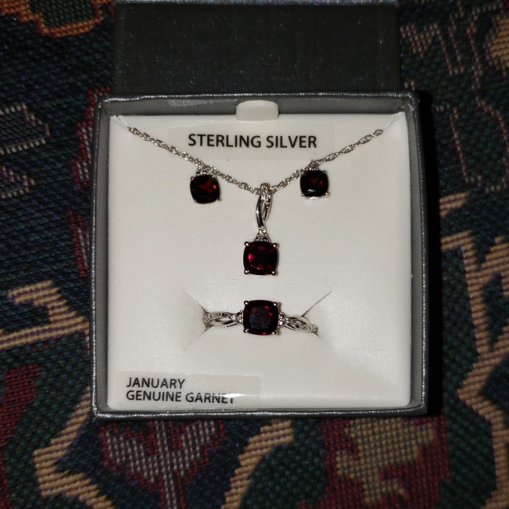 an earring necklace and ring set